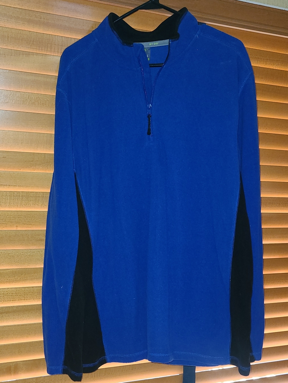 Men's Royal Blue Quarter-Zip Pullover with Black Side Panels